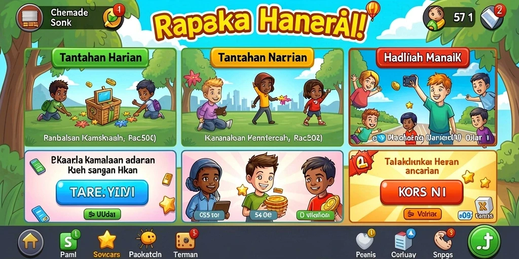 Tampilan awal yang menakjubkan dengan karakter menarik.