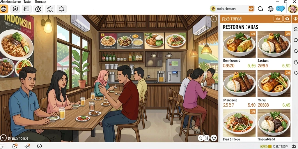 Gambar menunjukkan karakter utama menjelajahi dunia penuh petualangan.